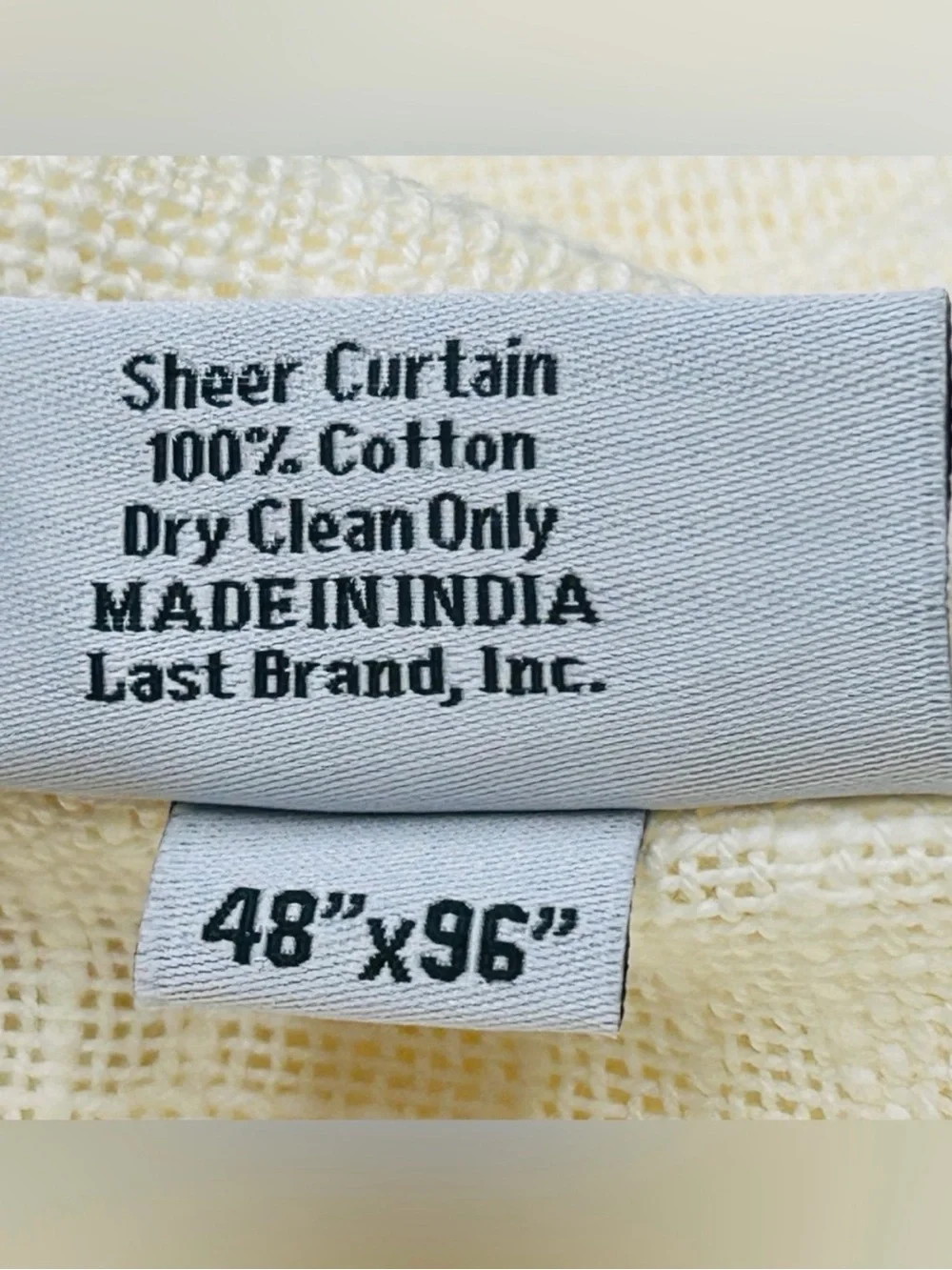 NWOT QUINCE Set Of 2 48x96 Cotton Sheer Curtains Ivory